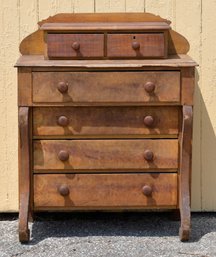 Mid 19th C. Grain Painted Pine Deck Top Chest (CTF30)