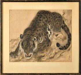 Vintage Chinese Painting, Snow Leopard (CTF10)