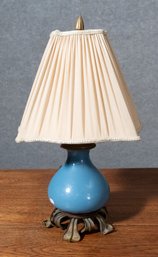 Vintage Chinese Blue Glazed Lamp (CTF10)