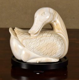 Vintage Chinese Carved Hardstone Duck (CTF20)