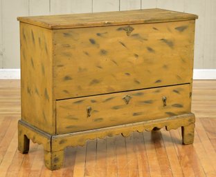 Antique Paint Decorated Pine Blanket Chest (CTF30)