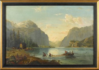 Antique Oil On Canvas, Columbia River (CTF10)