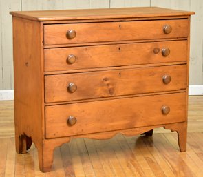 19th C. Federal Four Drawer Pine Chest (CTF30)