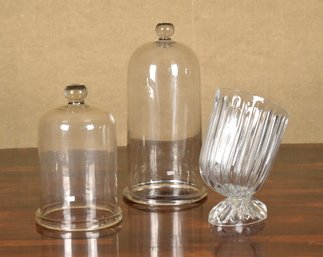 Blown Glass Cloches And Lobed Glass Piece (CTF20)