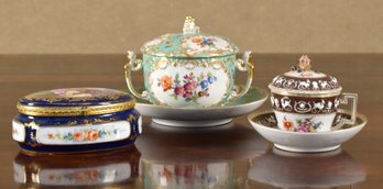 19th C. Sevres, And Other European Porcelain, 3pcs (CTF10)