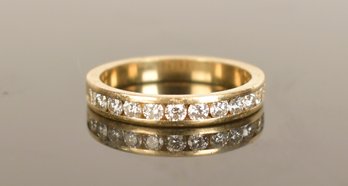 14k Yellow Gold Channel Set Diamond Wedding Band (CTF10)