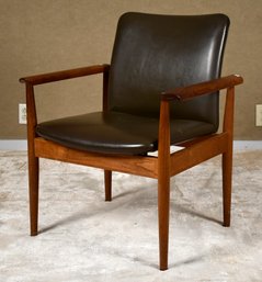 Vintage Finn Juhl Teak And Leather Arm Chair (CTF20)