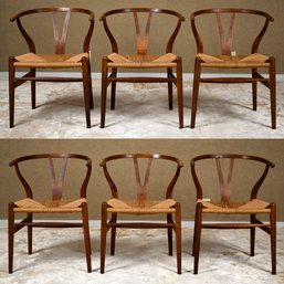 Hans Wegner For Carl Hansen Wishbone Chairs, Set Of 6 (CTF30)