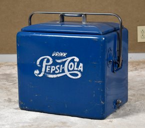 Vintage Pepsi-Cola Blue Metal Cooler (CTF10)