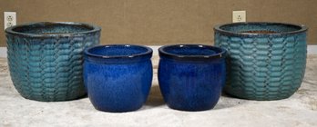 Four Glazed Ceramic Garden Planters (CTF20)