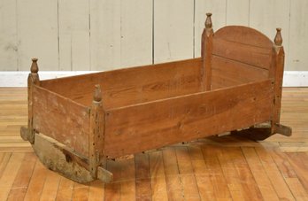 19th C. Country Pine Cradle (CTF10)