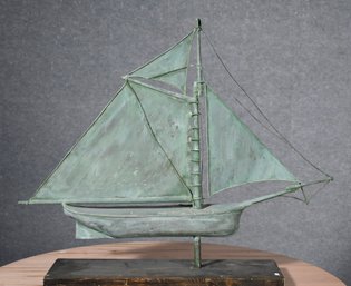 Vintage Copper Sailboat Weathervane (CTF20)