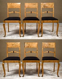 Vintage Set Of Six Biedermeier Dining Chairs (CTF30)