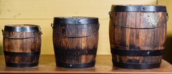 Three Antique Barrel Form Pails (CTF20)