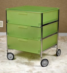 Modern Green Plastic Drawers On Wheels, Possibly Kartell (CTF20)
