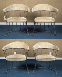 Vintage Chrome Base Chairs, Set Of 4 (CTF40)