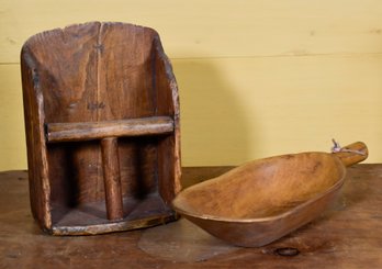 Two Antique Wooden Scoops (CTF10)