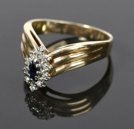 10k Gold Sapphire & Diamond Ring (CTF10)