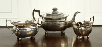 Antique Irish Silver Three Piece Tea Set (CTF20)