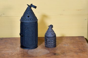 Three Paul Revere Pierced Tin Lanterns (CTF10)