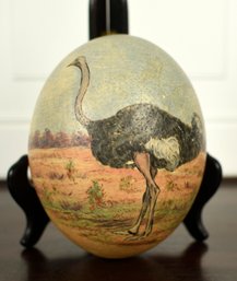 Hand Painted Ostrich Egg (CTF10)