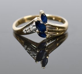 14k Gold Sapphire & Diamond Ring (CTF10)