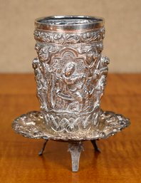 Vintage Asian Silver Cup And Underplate (CTF10)