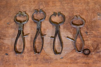 Four Antique Iron Sugar Nippers (CTF10)