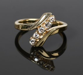 14k Gold Bypass Diamond Ring (CTF10)