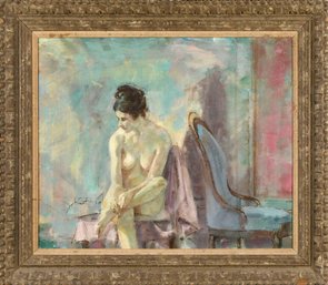 Vintage Oil On Canvas, Nude (CTF10)