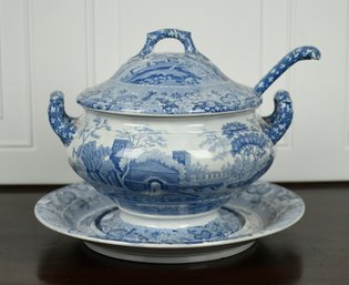 Large Antique Spode Tureen With Ladle  (CTF20)