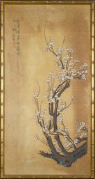 Vintage Chinese Painting On Fabric, Cherry Tree (CTF10)