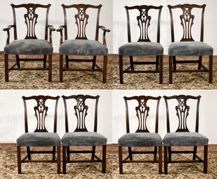 Set Of 8 Mahogany Chippendale Style Armchairs (CTF40)