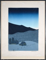 Sabra Field Woodblock Print, Mountain Winter (CTF10)