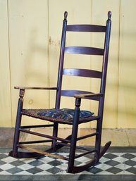 Early 19th C. Red Painted Country Rocker (CTF10)