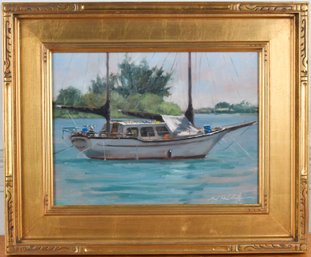 Bill Farnsworth (FL) Oil, Sailboat (CTF10)