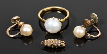 Vintage Gold & Pearl Jewelry (CTF10)