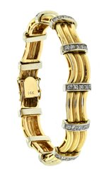 Vintage 14k Gold And Diamond Bracelet (CTF10)