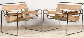 Pr. Ca. 1970 Wassily Style Arm Chairs (CTF30)