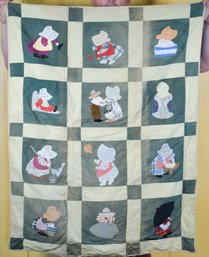 Antique Sun Bonnet Babies Crib Quilt (CTF10)