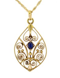 14k Gold Lavalier And Necklace (CTF10)