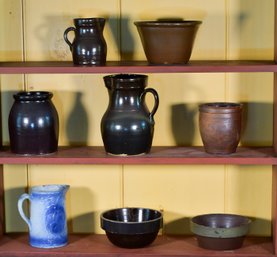 Antique Earthenware Pitchers And Bowls (CTF30)