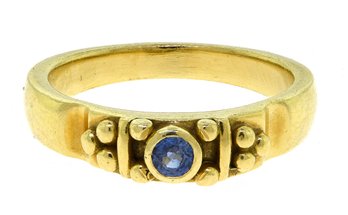 18k Gold And Sapphire Band Signed HW (CTF10)