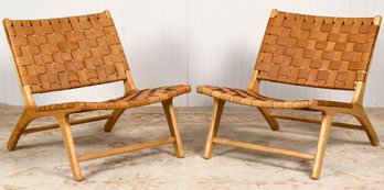 Pr. Wikholm Form Porto Teak And Leather Chairs (CTF20)