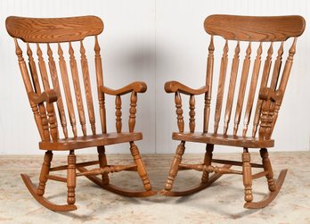 Two Oak Rocking Chairs (CTF30)