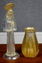 Vintage Murano Glass Vase And Figurine (CTF10)