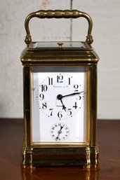 Antique Tiffany & Co Brass And Glass Carriage Clock (CTF10)