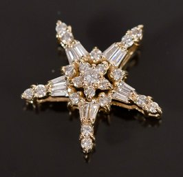 14 Gold Diamond Star Pendant (CTF10)