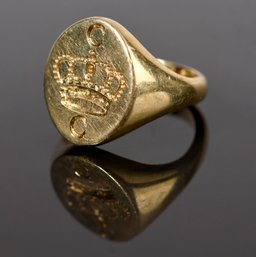 18k Yellow Gold Italian Signet Ring (CTF10)