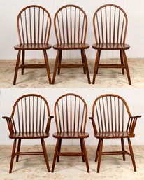 Cherry Windsor Dining Chairs, Set Of 6 (CTF30)